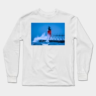 Winter Waves Breaking South Haven Long Sleeve T-Shirt